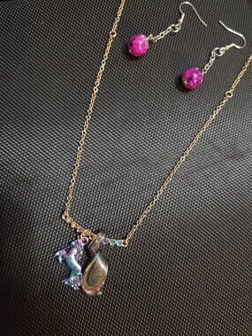A Unicorn's Fragile [Glass] Tail & Earring Pair: An Ellen Original (#RLC)